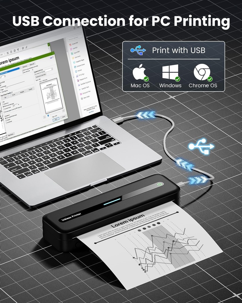 Itari Portable Printer - Portable Printer Wireless for Travel, Bluetooth Prin...