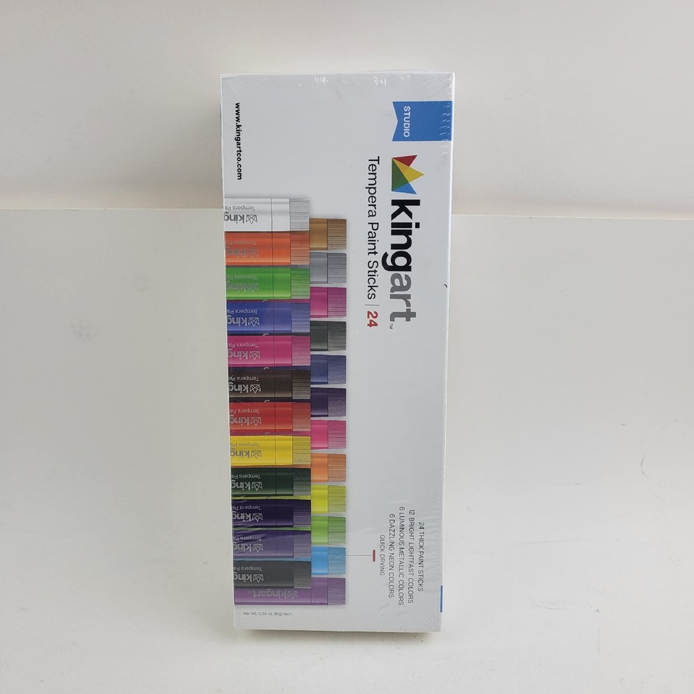 Kingart™ Studio Tempera Thick Paint Sticks Colors Quick Drying 24 Pcs