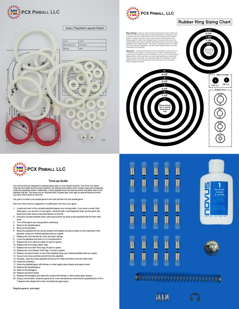 1976 Williams Aztec Pinball Basic Tune-up Kit