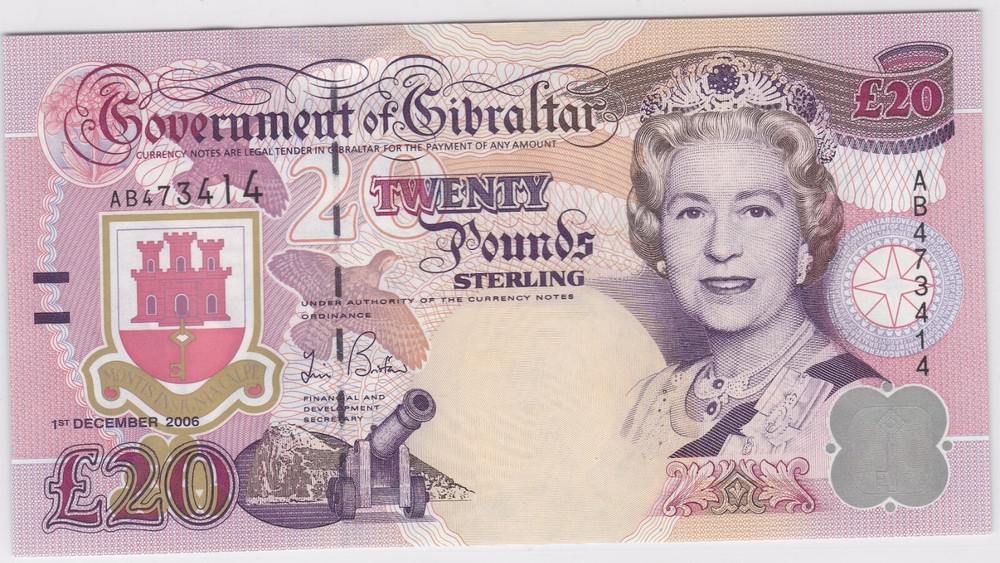 Gibraltar 20 Pounds 2006 UNC
