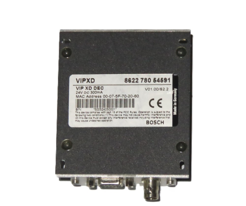 BOSCH VIP XD SINGLE CHANNEL QUAD-VIEW MPEG-4 DECODER