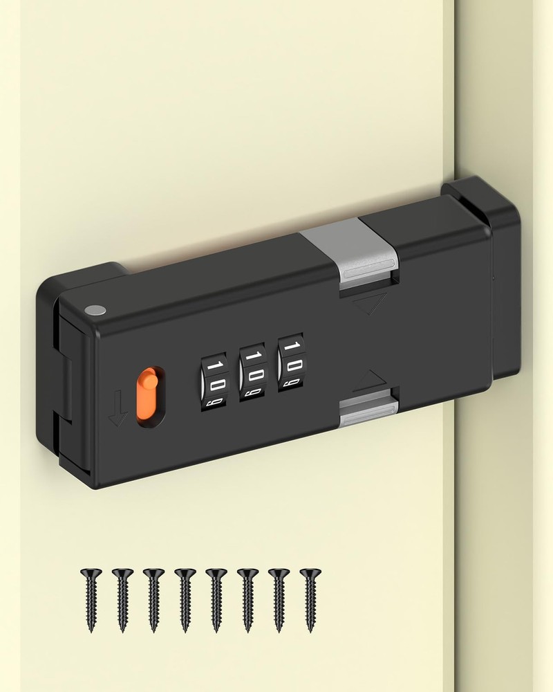 90 Degree Barn Door Combination Lock 3 Digit Password Keyless Gate Latch PC