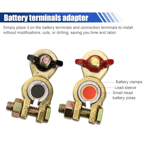 Car Battery Post Shims, Pure Lead Anode Cathode Terminal Converter 4PCS