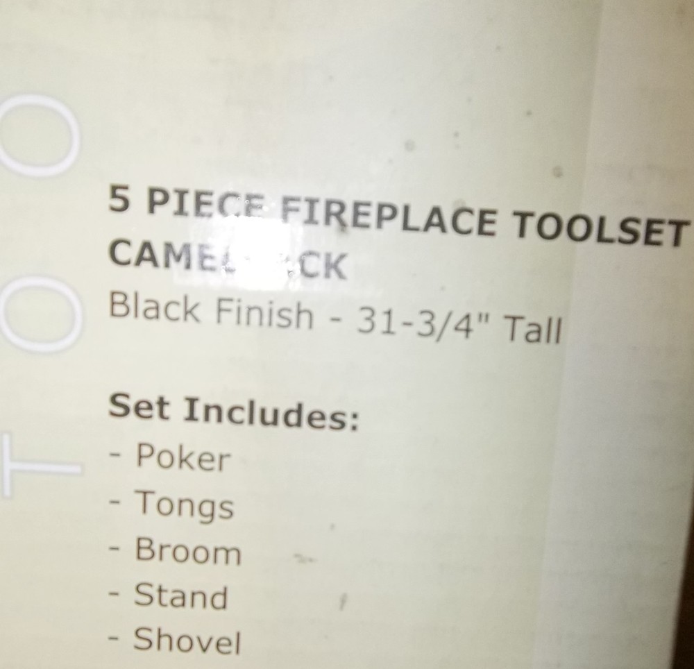 5 PC FIREPLACE TOOLSET, PLEASANT HEARTH 14764, BLACK