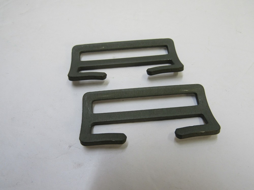 2 Danish Small & Large Pack L Strap Buckles Aluminum British Pattern 37 Type NOS