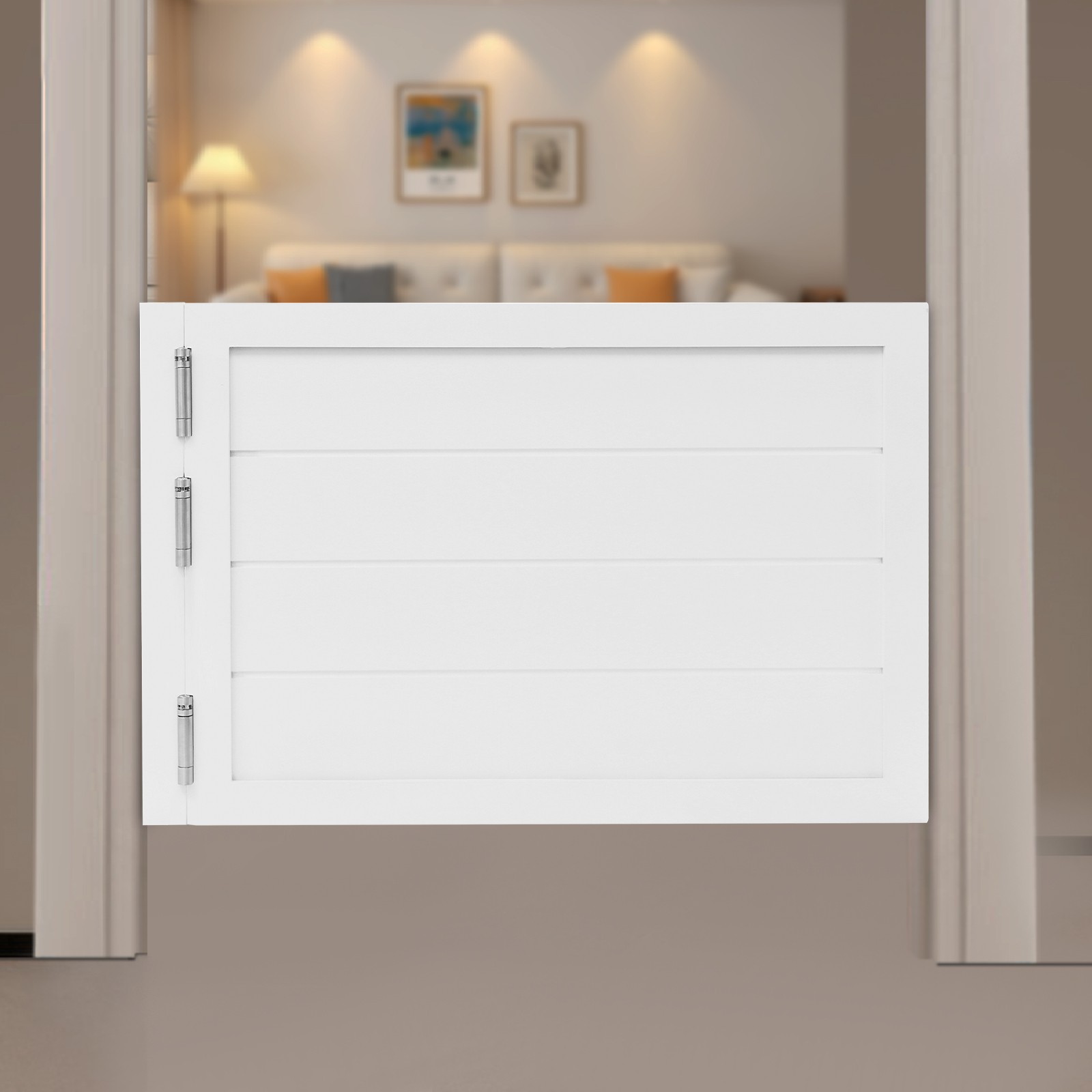 Partition Door, Solid Wood Door, Partition Door for Shop Entrance 90*60cm White