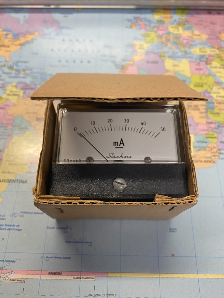 Shinohara DC 50mA Model SD-460 Square Panel Mounting Analogue Meter