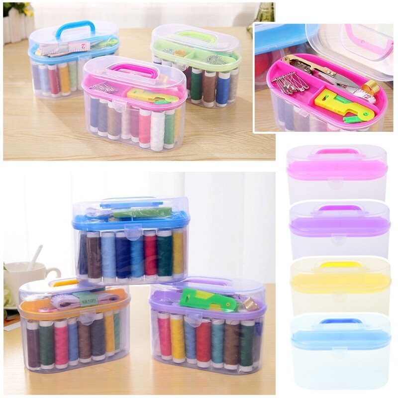 Sewing Tool Storage Box Needle Thread Scissor Container