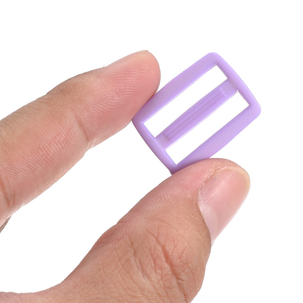1 Inch Tri-Glide Slide Buckles, 50 Pack Webbing Strap Fastener, Light Violet
