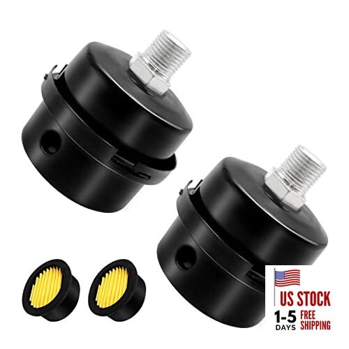 2 pcs 3/8" Thread Air Compressor Silencer, Air Compressor Intake Filter 1/4"