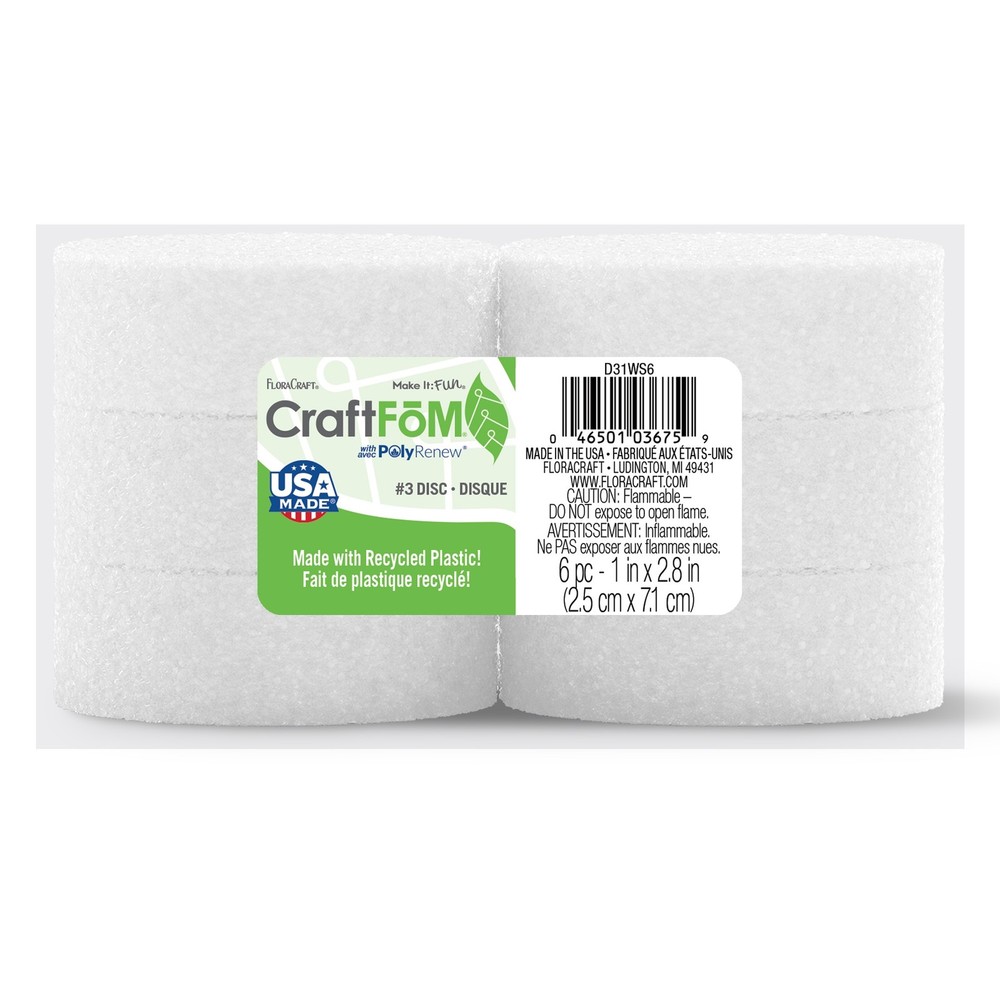 FloraCraft CraftFoM Discs 6/Pkg-1"X2.8"