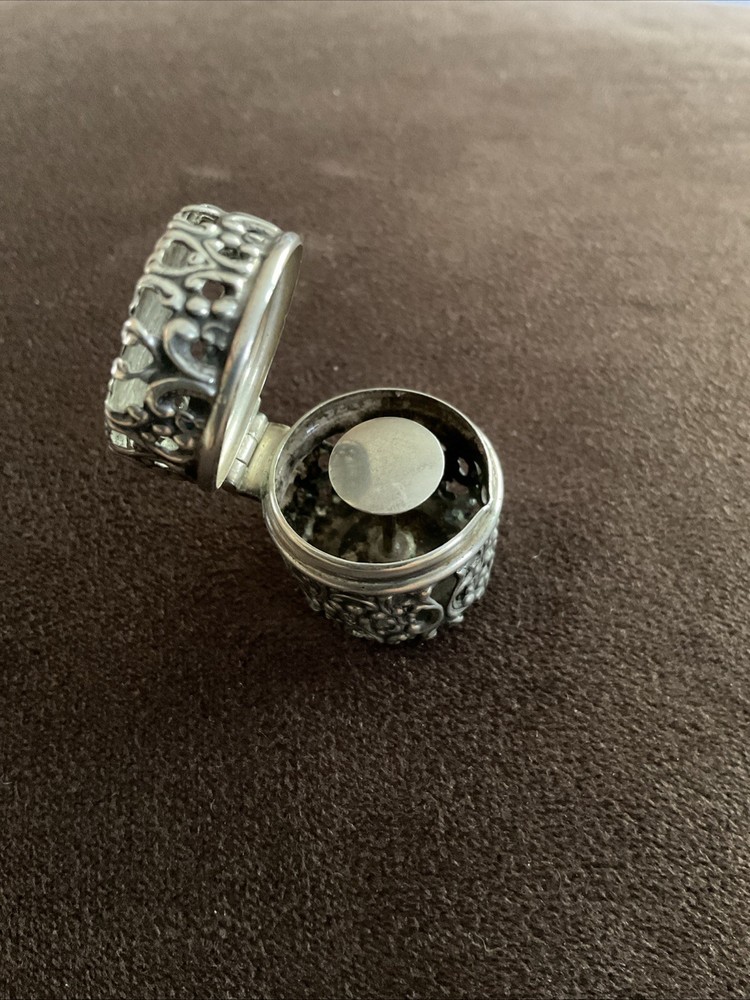 Antique Webster Sterling Silver Chatelaine Thimble Case Holder with Hanging Loop