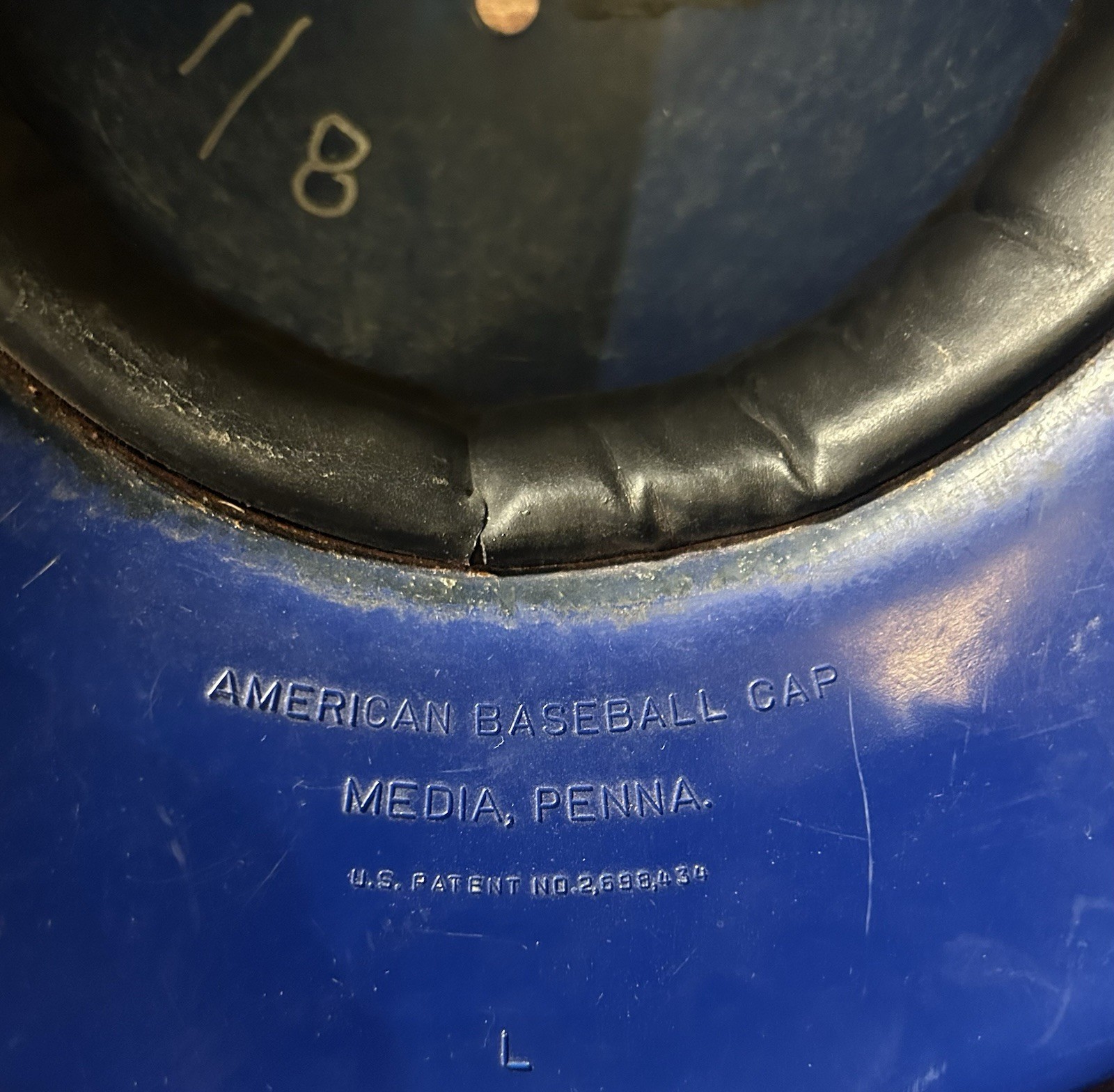 Circa 2004 Chicago Cubs #39 ABC Game Worn Used Catchers Flapless Helmet