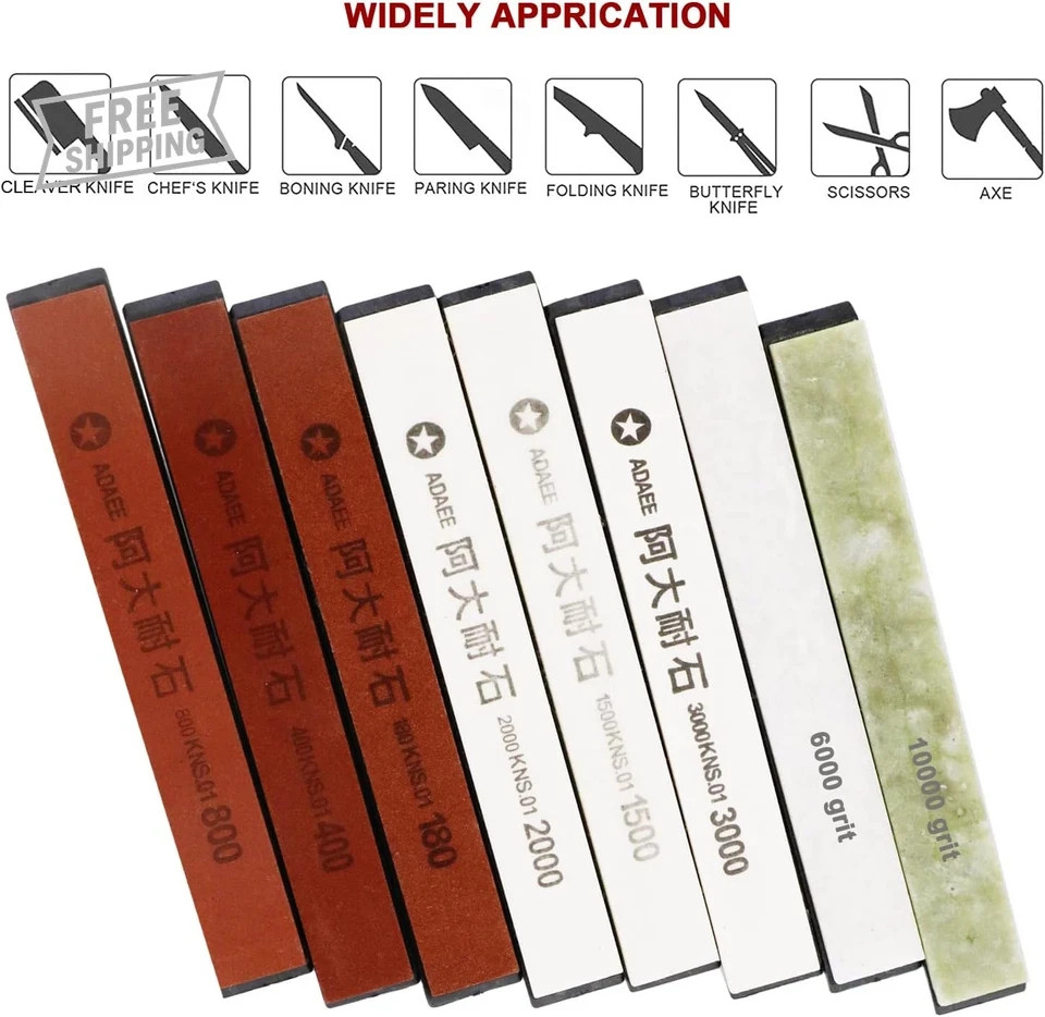 8-Piece Knife Sharpening Stone Set for RUIXIN Pro RX-008 Sharpener