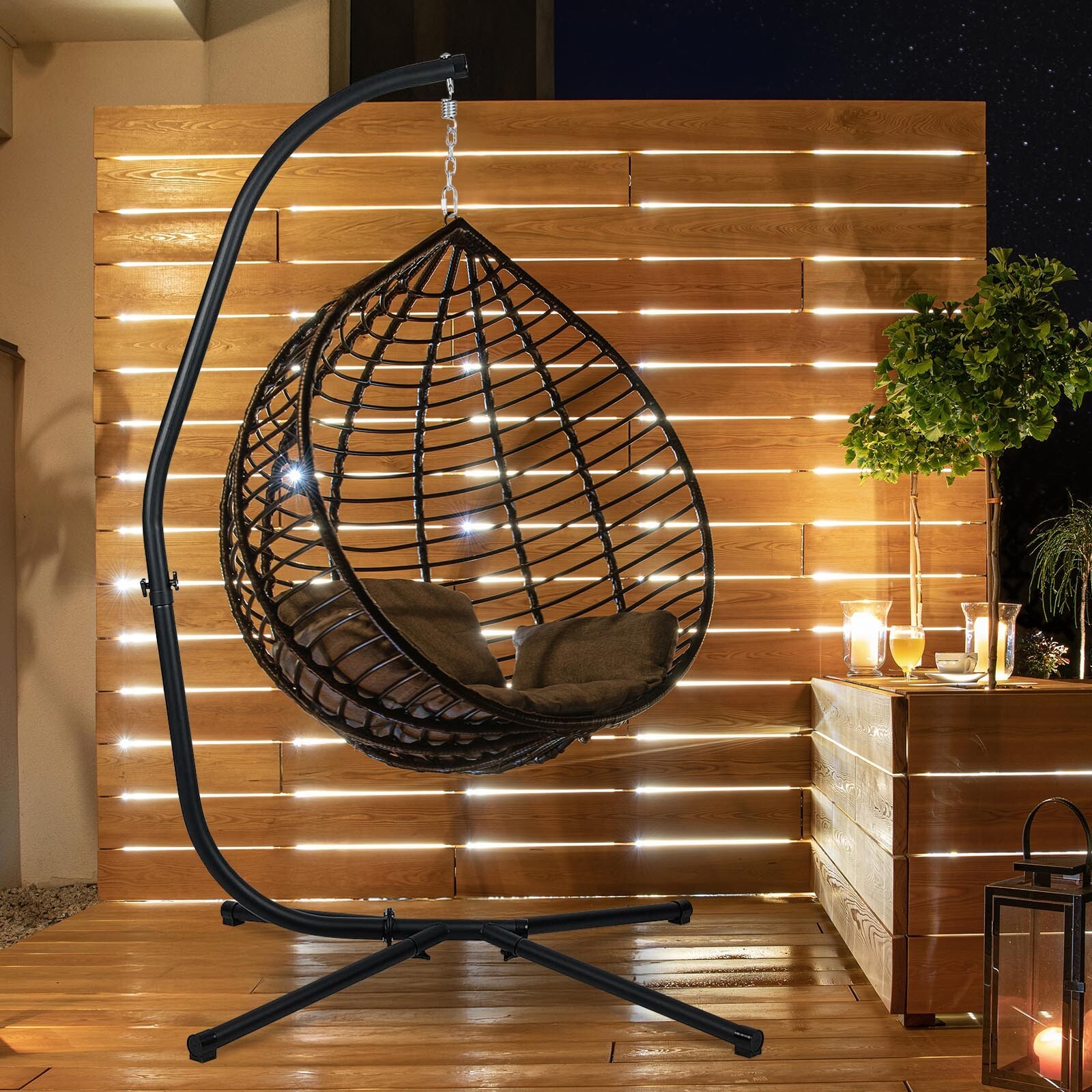 Aoodor Hammock C Stand(Only) Solid Steel Construction For Hanging Swing Chair