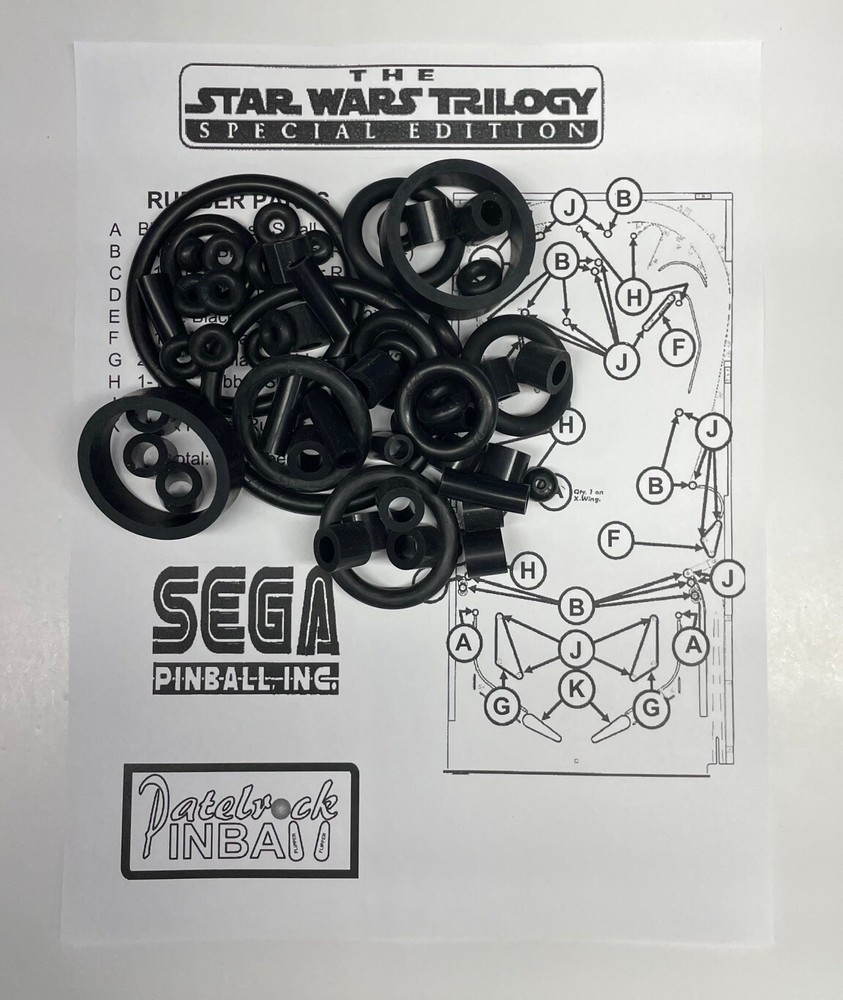 1997 Sega Star Wars Trilogy Pinball Machine Rubber Ring Kit