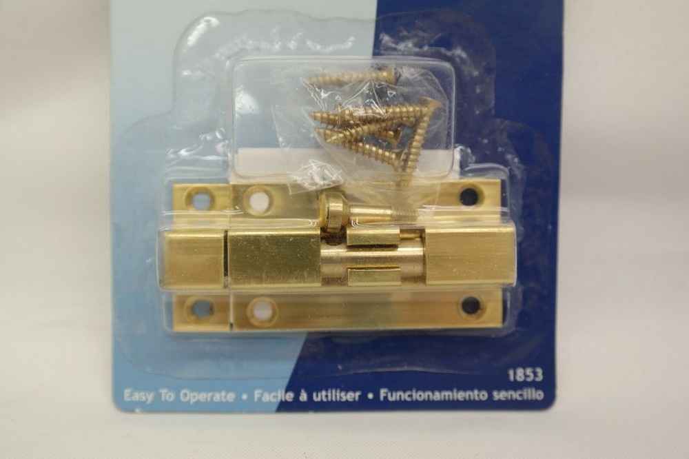 3" Barrel Bolt Door Lock Brass first watch