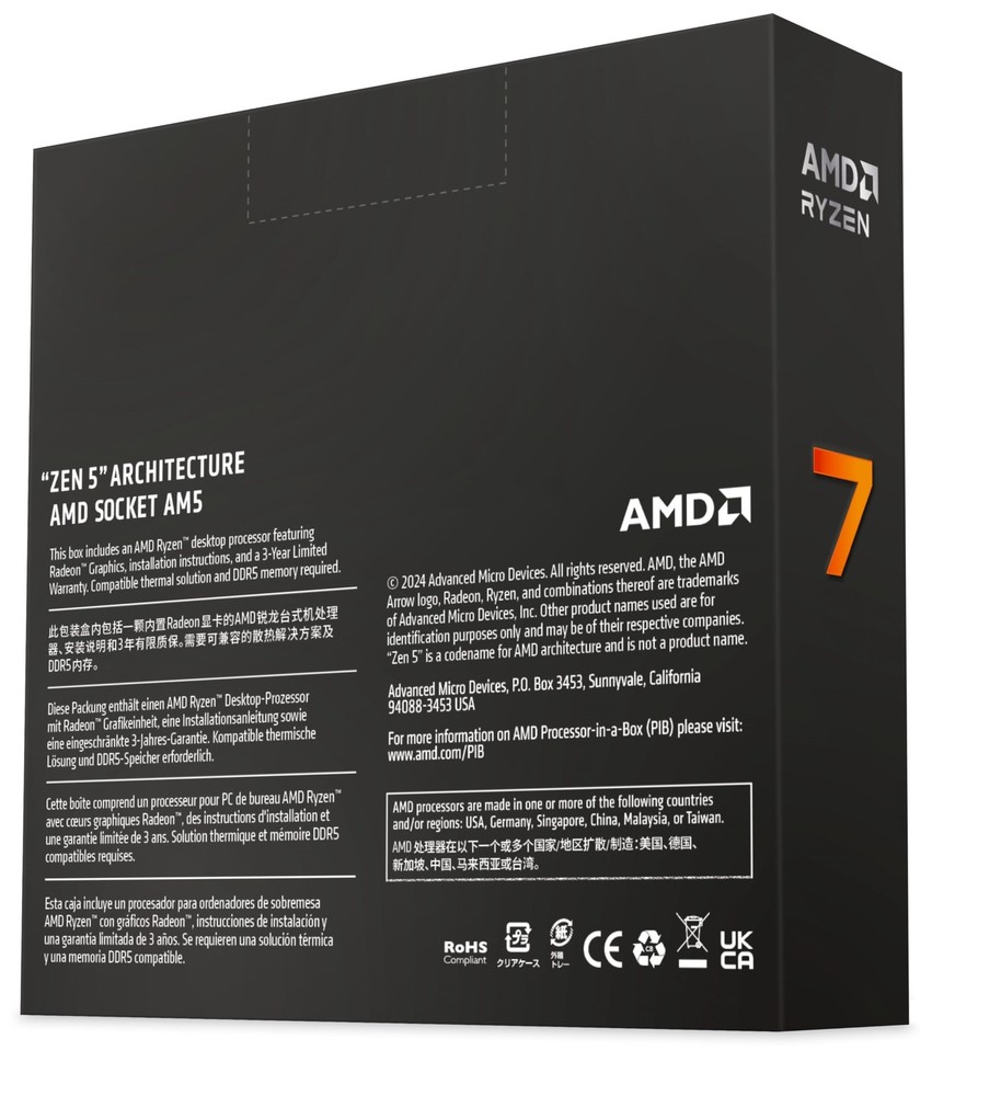 AMD Ryzen 7 9700X Socket AM5 8-Core Processor 100-100001404WOF