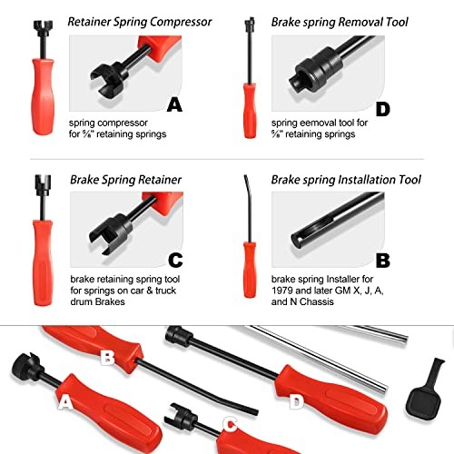 TOOLS-00244 8-Piece Brake Spring Installer Remover Kit - Blue