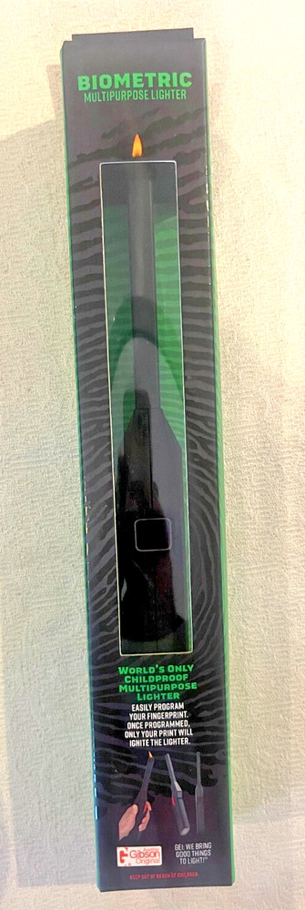 Black Biometric Fingerprint Multipurpose BBQ  Lighter -refillable/rechargeable