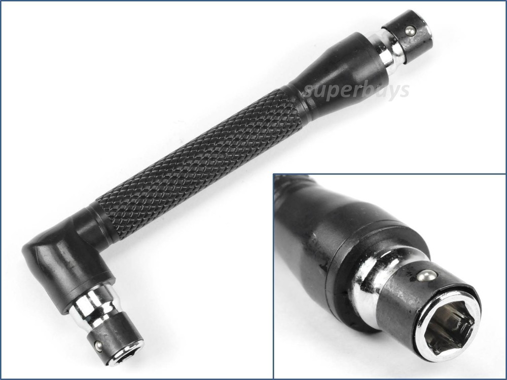 L-Shape Elbow Dual Head Hex Extender Screwdriver Adaptor Connector Joint Tool