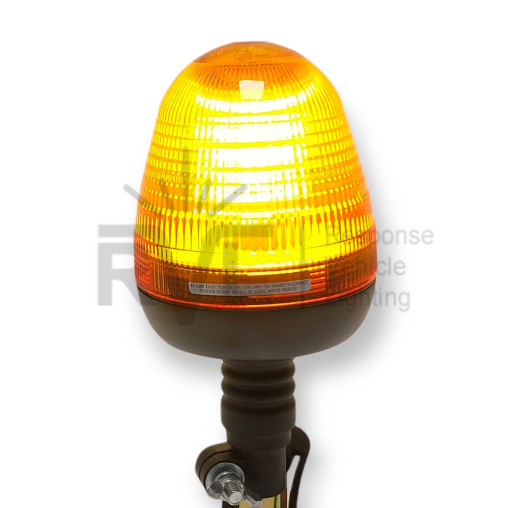 LED Rotating Flashing Amber Beacon Flexible DIN Pole Mount Tractor Warning Light