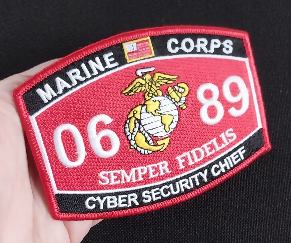 MARINES CYBER SECURITY CHIEF ~ Embroidered Jacket Vest Hat PATCH ~ Licensed NOS