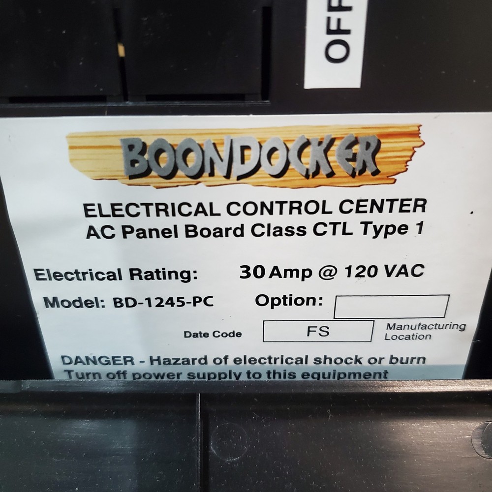 Boondocker 30 Amp Electrical Control Center