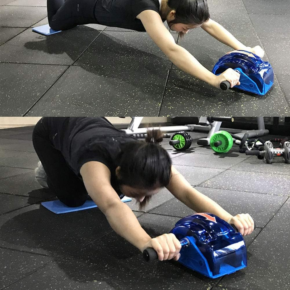 Ab Roller for Abs Workout - Abdominal Exercise Rollers with 4 Wheels blue