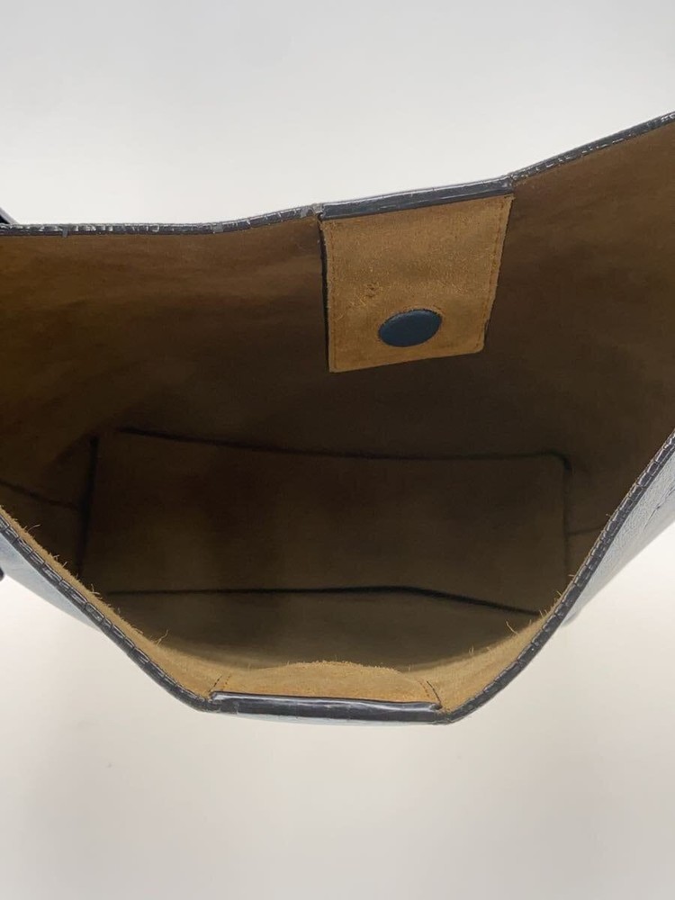 LOEWE shoulder bag leather Navy plain Used