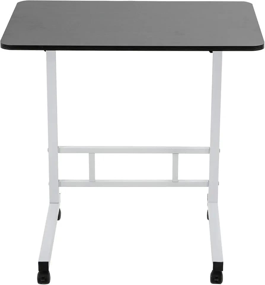 Rolling Laptop Table Height Adjustable Stand Up Desk Bedside Computer Bed Table