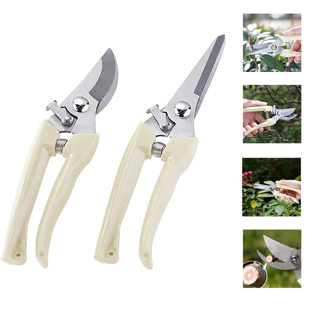 2-Pack Premium Gardening Pruning Shears Set - Includes Straight Blade Scissor...