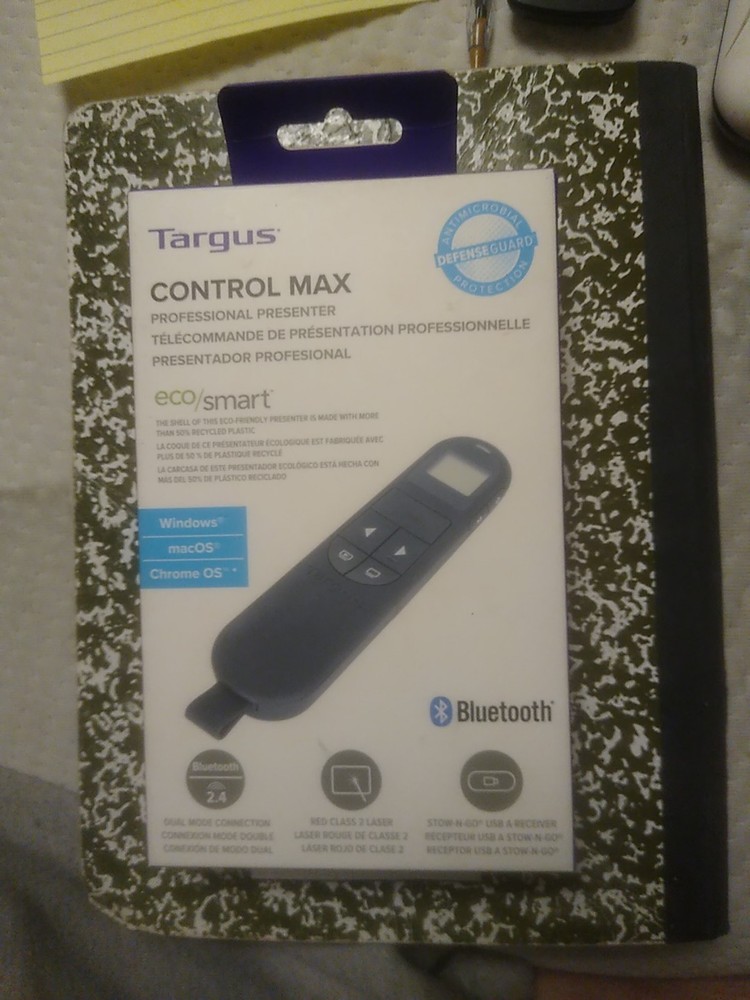 Genuine TARGUS Control Max Professional Presenter Dual Mode, Windows.MacOS,Chrom