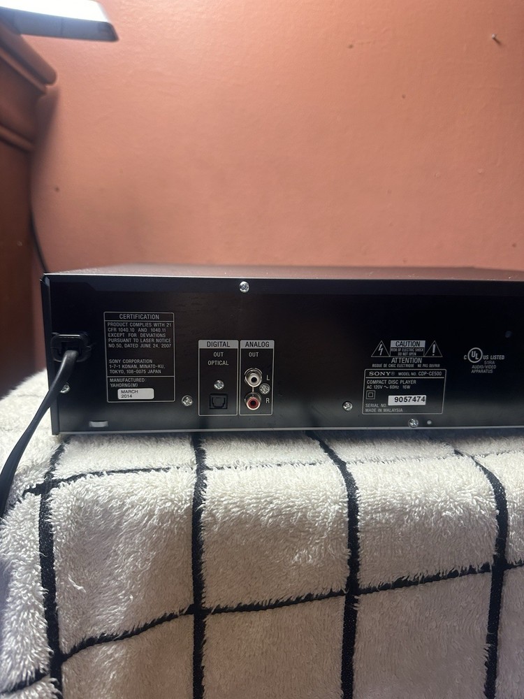 Sony CDP-CE500 5-Disc CD Changer Carousel Player with USB Front Recorder -Tested