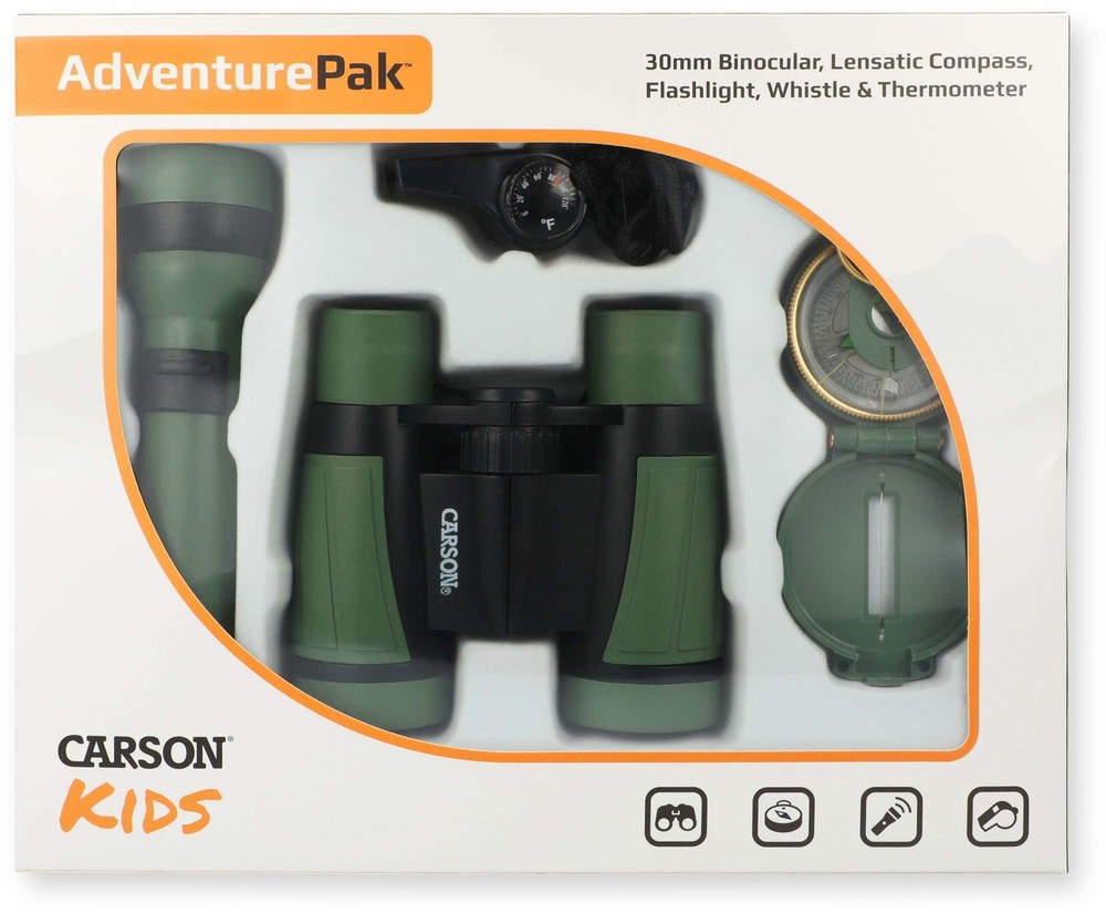 Carson AdventureP - Binocular, Compass, Flashlight, Whistle, : HU-401