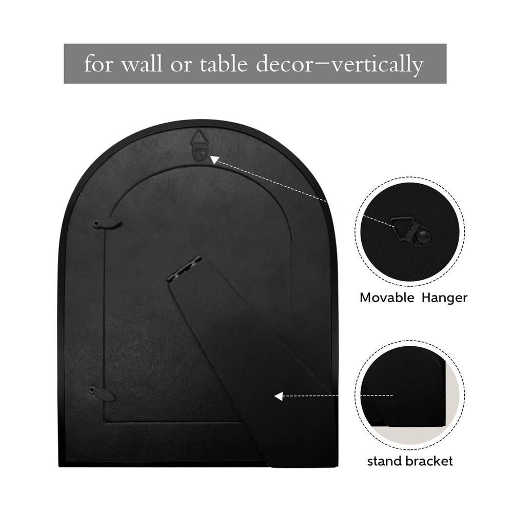 3 Pack Elegant Aluminum Arch Picture Frames - Wall Mount & Tabletop Display, ...