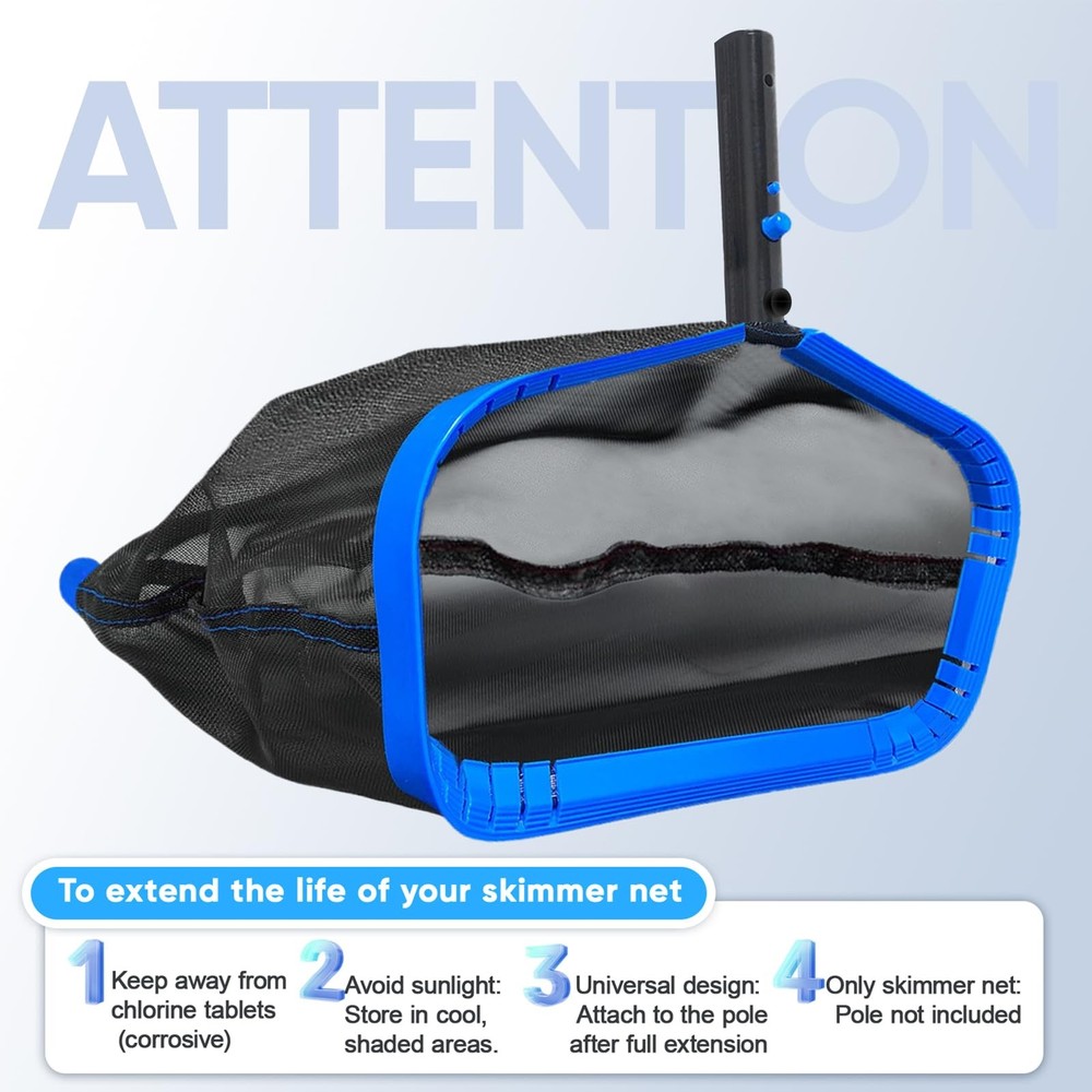 17.5" Pool Skimmer Net, Pool Net Skimmer for Cleaning, Large Deep Replacement...