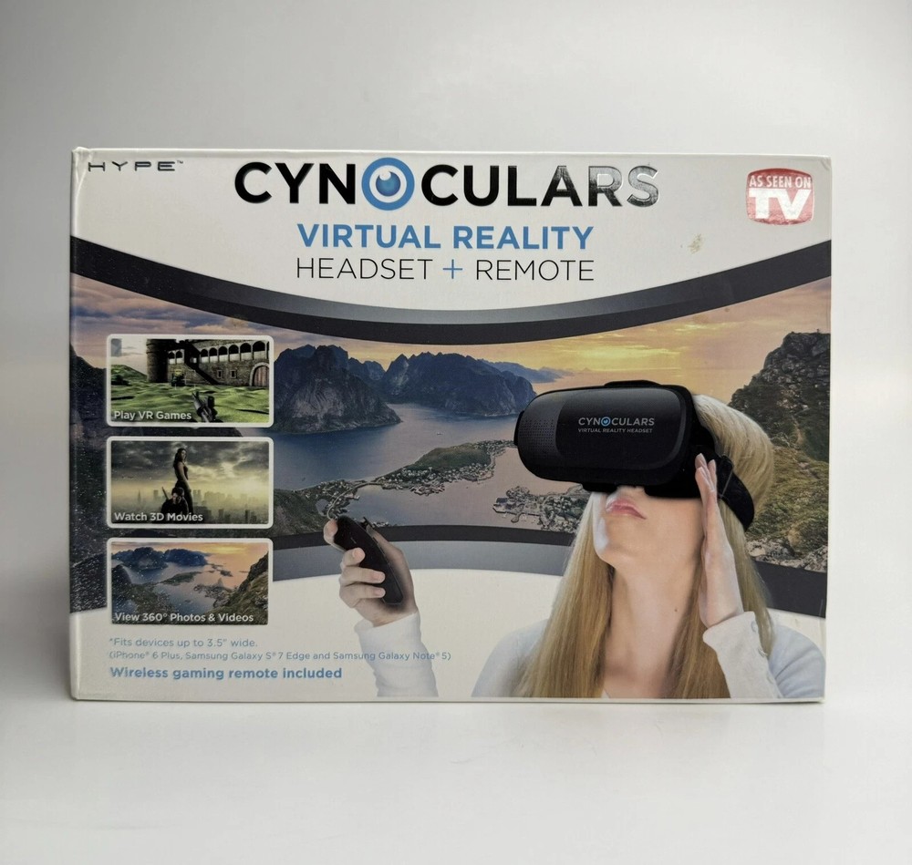 Cynoculars Virtual Reality Headset and Wireless Remote New