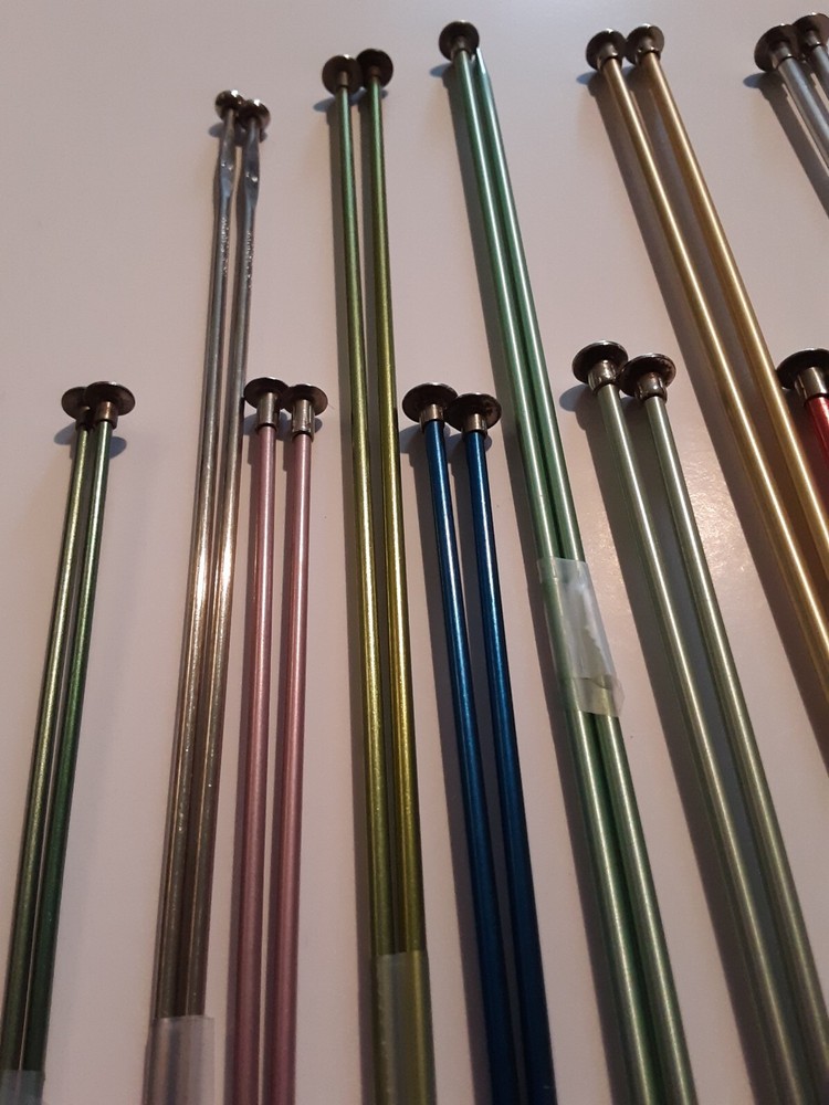 21 Complete Sets Single Point Knitting Needles Boye, Bates, other, 14", 10"
