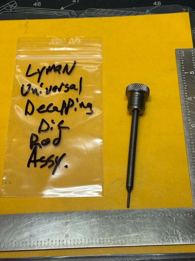Lyman Universal Decapping Die Decapping Rod assembly