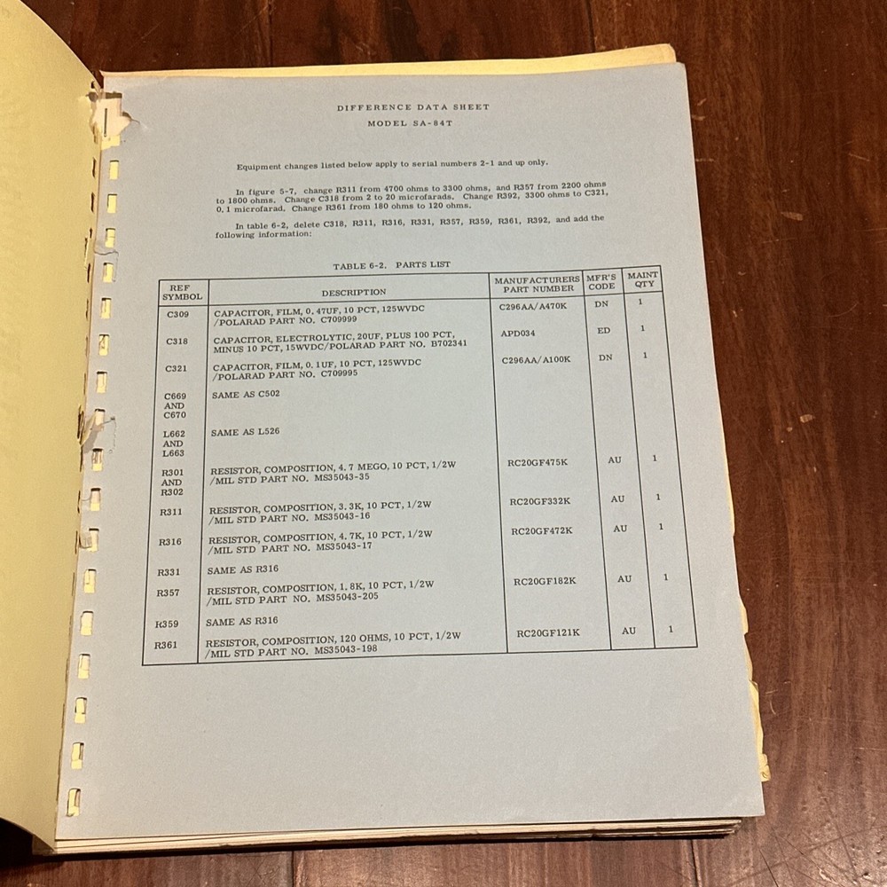 Polarad Model SA-84T Transistorized Spectrum Analyzer Instruction Manual 1963