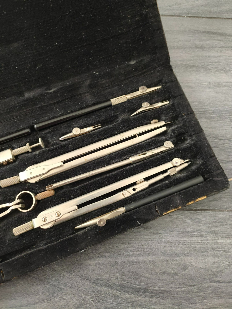 Vintage USSR Drafting tool Set Technical Instruments drawing instruments