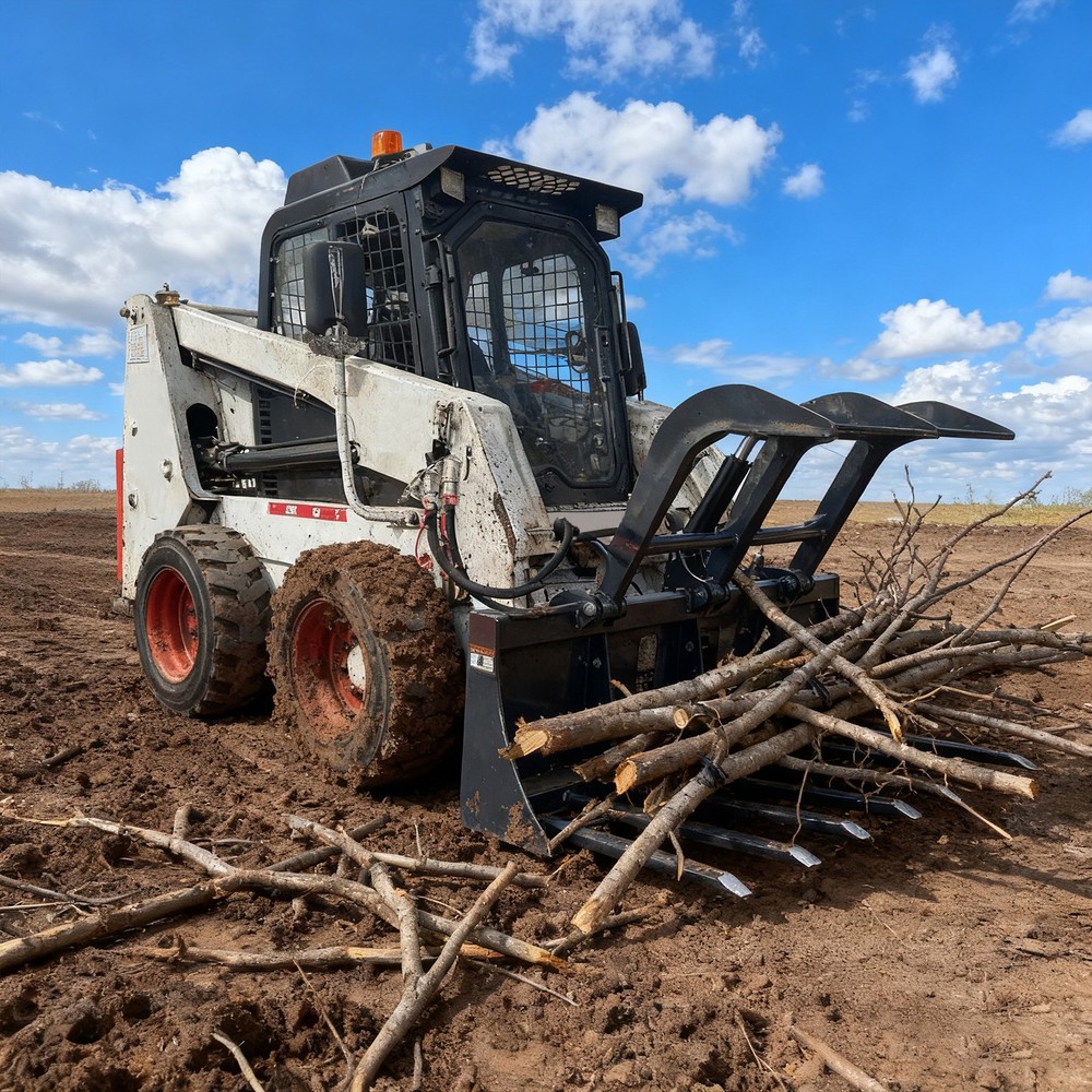 Wolverine Skid Steer Hydraulic Fork Root Grapple Attachment Grab 63" Long