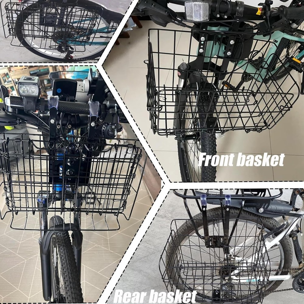Versatile Folding Bike Front Basket - Carry Pet & Essentials, Easy Installation