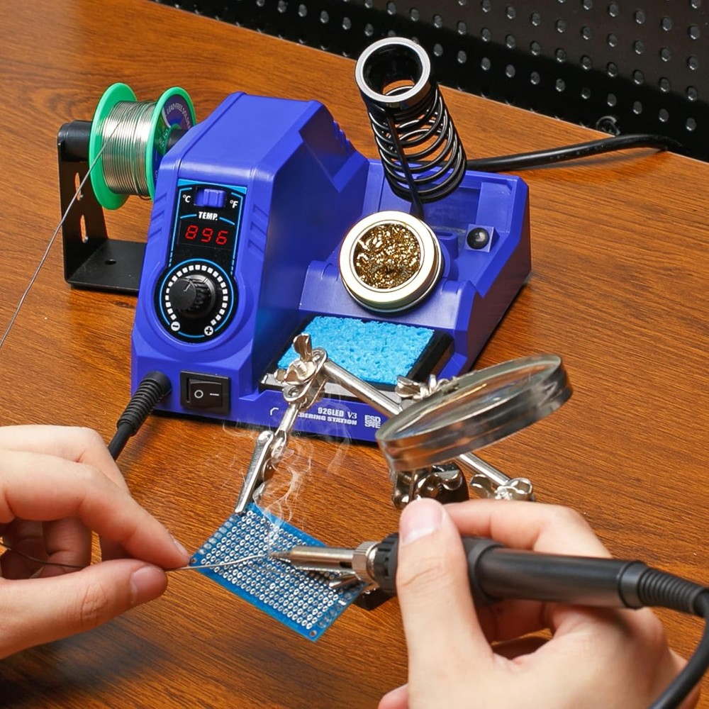 Temperature control soldering iron station
