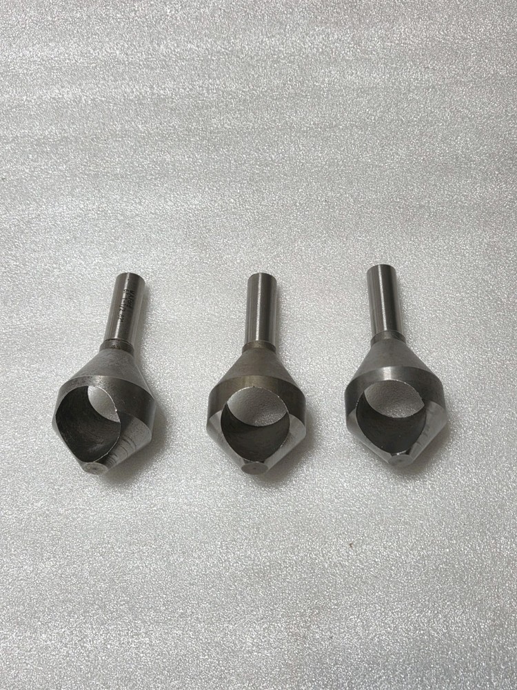 3 Pcs.- 1-1/2" Dia. HSS Zero Flute Countersink Deburring Tool 82°, 1/2" Shank