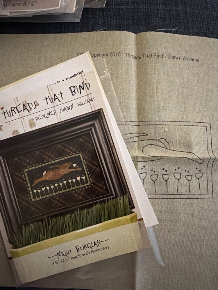 Threads That Bind Punchneedle Pattern Night Burglar Shawn Williams NOS 2010