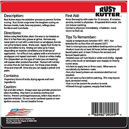 Rust Kutter- Gallon - Stops Rust and Converts Rust Spots to Leave a Primed