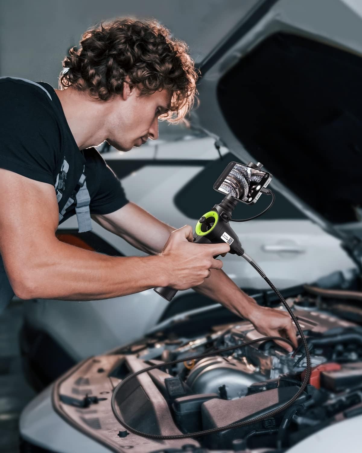 360° 4 Ways Articulating Borescope Inspection Camera Industrial Endoscope 6.5mm