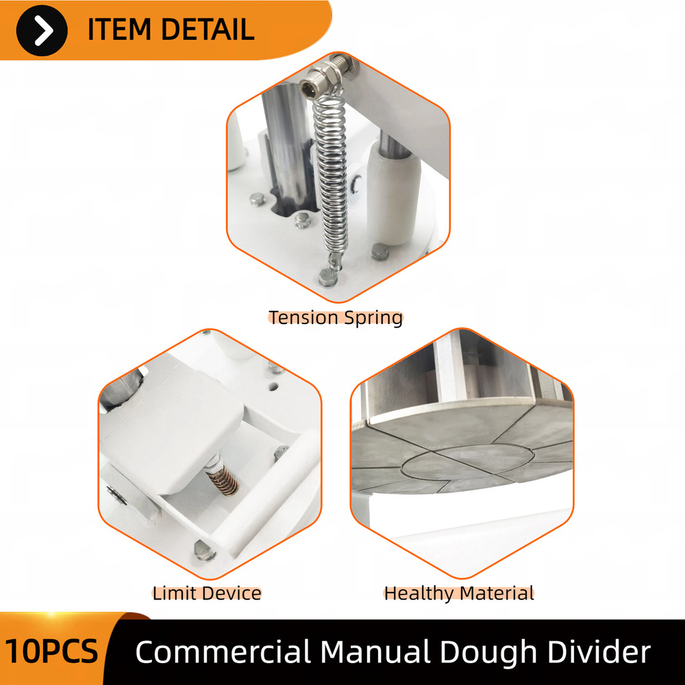 10-Piece Manual Dough Portioner Even Divider for Bakery Dough Processing